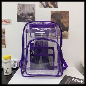 Large Capacity PVC <b>Clear</b> <b>Travel</b> Backpack Customized Waterproof Phone <b>Bag</b> Linen Vintage School <b>Bag</b> for Men Women Promotional - Product Image 4