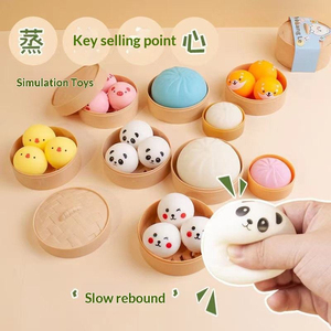 Jouet Squishy Anti-Stress en Forme de Char <span class=keywords><strong>Siu</strong></span> Bun (Boulette Vapeur) pour Enfants, Imperméable, Antidérapant, Doux, à Rebond Lent, Motif Dessin Animé Préféré des Enfants - Product Image 2