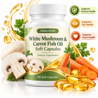 Capsules molles d'huile de poisson à la carotte et au champignon blanc, design personnalisé, 90 capsules molles, favorisent la santé oculaire pour adultes, OEM ODM