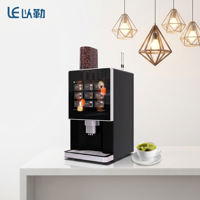 LE Commercial Automatic Coffee Vending Machine Grinder 17-inch Touchscreen 24/7 Self-Service Compressor Cooling Remote