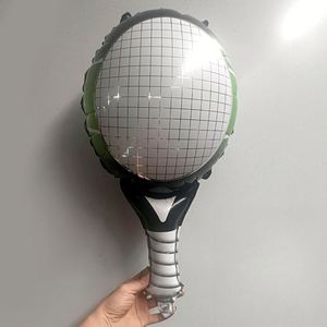 Ballons ronds en aluminium vert en forme de raquette de tennis, ballons sportifs promotionnels imprimables avec logo et texte, décoration suspendue pour événements - Product Image 2
