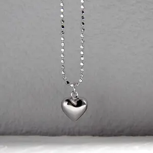 Vòng Cổ Bạc Sterling 925 Trang Sức Vòng Cổ Dài Handmade Bạc Tình Yêu Vòng Cổ Hạt Bạc