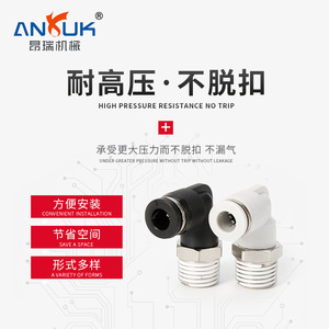 Anruk Pl <b>Quick</b> Coupler R Thread Plastic Copper Pneumatic <b>Connector</b> For Air Cylinder And Pipe Elbow - Product Image 1