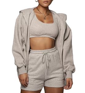 Ensemble de shorts de sport pour femmes de haute qualité, taille plus, respirant, deux pièces, avec bordure en fourrure, motif floral, fermeture à boutons et séchage rapide - Product Image 1