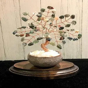 Leven Boom Natuurlijke Edelsteen Draad Bonsai Boom Van Het Leven, feng Shui Koperdraad Steen Healing Crystal Decor Voor Decoratie Geschenken