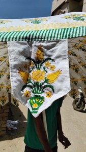Parasol de plage classique à imprimé floral en coton, protection solaire, pliable manuellement, pour usage extérieur - Product Image 2