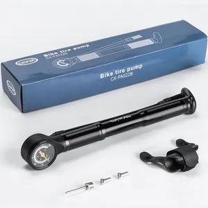 2023 nuevo 120 PSI bomba de neumáticos de bicicleta de carretera mini bomba de bicicleta portátil al aire libre con manómetro