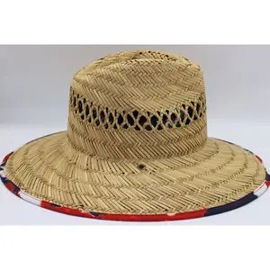 Topi jerami modis Eropa dan Amerika musim panas, topi pantai tabir surya serbaguna untuk perjalanan