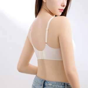 Sujetador de punto sin aros push-up, ligero, transpirable, cómodo para el verano, con copas de panal y diseño sin espalda. - Product Image 6