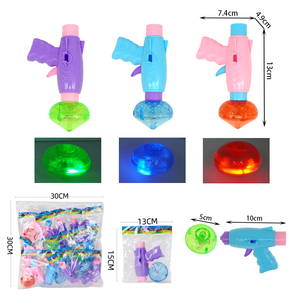 Lanceur de jouets en forme de <span class=keywords><strong>pistolet</strong></span> <span class=keywords><strong>avec</strong></span> <span class=keywords><strong>toupie</strong></span> lumineuse, gyroscope créatif à déclenchement par tir pour enfants, vente en gros en vrac, pack de couleurs assorties - Product Image 1