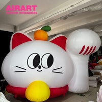 Chat gonflable géant réaliste noir et blanc, accessoire gonflable pour fête, carnaval et décoration d'événements