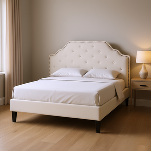 Cadre de lit réglable Db Queen avec tête de lit rembourrée, style moderne, cadre en acier, simili cuir, meubles de chambre à coucher - Product Image 2