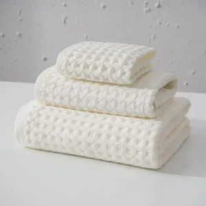 Gros Hôtel Maison 100% Coton Gaufre Serviette En Microfibre Serviette De Bain Visage Serviettes