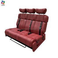 Siège-lit pliant multifonction personnalisé en cuir Nappa perforé pour avion, camping-car, caravane, Sprinter Van