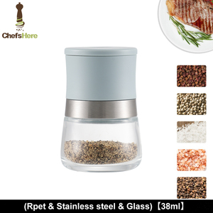 Thiết Kế Mới Rpet Nhựa Gia Vị Shaker Với Chai Thủy Tinh Nấu Ăn Công Cụ Xách Tay Hai Bánh Răng <span class=keywords><strong>Mini</strong></span> Muối Và Hạt Tiêu Gia Vị Shaker Jar - Product Image 4