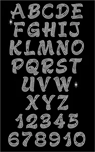 Designs de lettres en strass avec police Old English personnalisée pour t-shirt personnalisé - Product Image 3