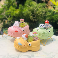 Pot de fleurs mignon Roogo en forme de panda, de chat ou de lapin, en résine, idéal pour les plantes succulentes, cadeau de jardinage pour la décoration de la maison