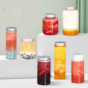 Bao bì nhựa cấp thực phẩm in logo bằng phương pháp in lưới cho nước ép, chai nhựa trong suốt đựng đồ uống, lon trà sữa PET - Product Image 1