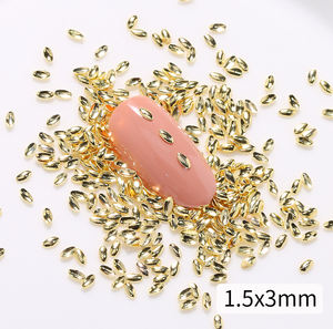 Vente en gros 500 pièces/sac d'accessoires d'art d'ongle rivet en métal 3d breloques d'art d'ongle décorations d'ongle de <span class=keywords><strong>marquise</strong></span> d'or - Product Image 3