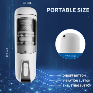 Masturbador <span class=keywords><strong>Vaginal</strong></span> Realista, Automático, Telescópico, con Movimiento de Empuje, Compresión y Succión, con Sonido, Eléctrico, Juguete Sexual Masculino - Product Image 6