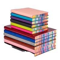 Cahier de notes en cuir souple bord arc-en-ciel A5/A6/B5 Impression de logo personnalisé Style couverture rigide 100 feuilles bloc-notes en gros Journal
