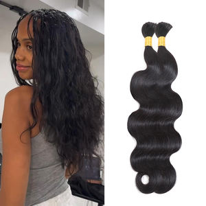 Cabello Humano Natural de 24 Pulgadas para Trenzas, Cabello Ondulado Suelto, Cabello Rizado Afro, Paquetes de Cabello Humano para Trenzas - Product Image 1