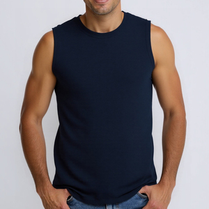 Custom Logo Eu Size S-2XL Loose-Fit Modal Sports Crew Neck Running Quick Dry Sleeveless Workout For Men - Product Image 1