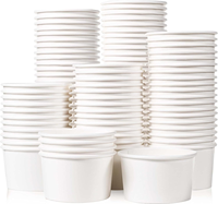 Bols à soupe ronds jetables blancs de 8 oz pour usage en restaurant, en papier, capacité de 500 ml, en paille de blé, à paroi simple, logo personnalisé