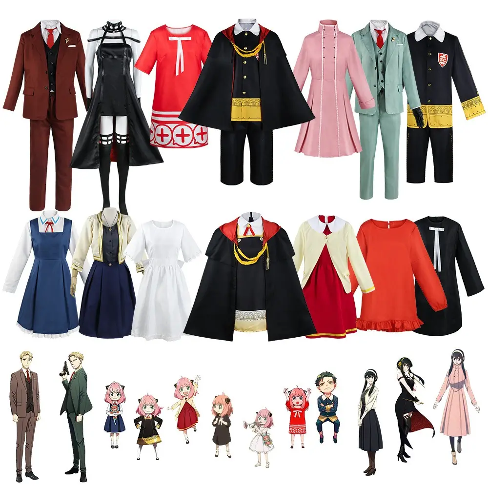 Baige Populaire Anime Cosplay Kostuum Japanse Anime Spion X Familie Alle Personages Cosplay Pak Voor Volwassen Kinderen