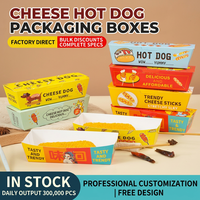 Barquettes jetables en papier pour corn-dogs, boîtes d'emballage pour bâtonnets de corn-dogs au fromage, saucisses croustillantes, contenants à emporter pour snacks