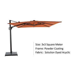 Muitos tamanhos estão disponíveis guarda-chuva ao ar livre de alta qualidade pendurado jardim comercial led guarda-chuva ao ar livre