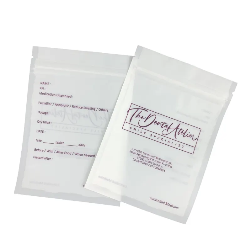 De pequeña Ziplock medicina píldora embalaje de sellado de 3 lados bolsa de la cremallera de sobres de plástico farmacia píldora bolsa Mylar