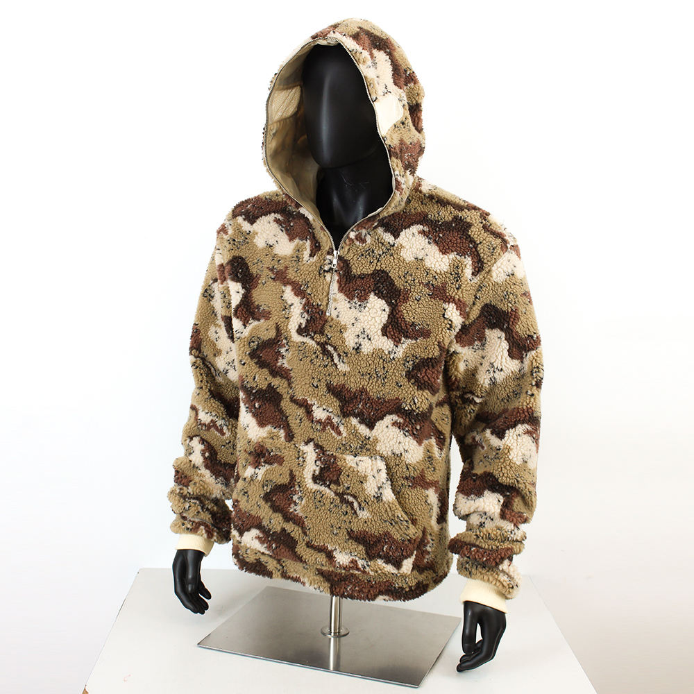 Berber Fuzzy Camo Hoodie Camo Mens Sherpa Fleece Hoodie