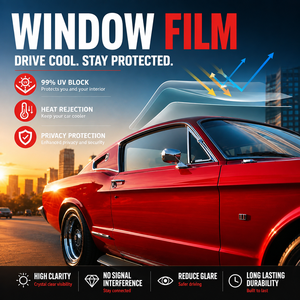 Película de Tinte para Ventanas de Auto al Por Mayor, Económica, 1.52*30M, Material PET, Aislamiento Térmico, Película Solar para Vidrios de Auto - Product Image 1