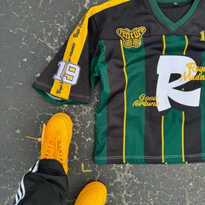 Jersey de Fútbol Americano Personalizado con Logotipo, Estilo Oversize, Bordado, Retro, Urbano, Tejido de Malla con Estampado - Product Image 2