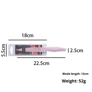 Juego de Cuchillos de Chef de Cinco Piezas, Acero Inoxidable, Coloridos, con Acabado en Paja de Trigo y Pintura Rosa, Venta Caliente - Product Image 6