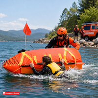 Bateau de sauvetage électrique d'urgence télécommandé avec navigation GPS BeiDou, orange, 2200 lb
