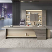 Nuevo Escritorio Ejecutivo Moderno de Lujo, Ergonómico y Duradero, en Forma de L, de Madera, para Oficina en Casa, para Presidente, Gerente, Jefe, CEO