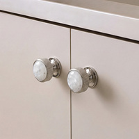 Poignées de meuble en nickel brillant, boutons en pierre de cristal blanc H59, tirants de tiroir en laiton massif, décoration intérieure, vente en gros