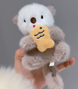 Cute Otter Plush Key Chain Soft PP Cotton Filled Bag Charm Fish Pendant for Backpack Wallet - Product Image 2