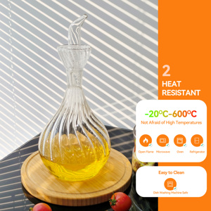 Botella Dispensadora de Aceite de Vidrio de Borosilicato Alto de 27 oz/800 ml, a Prueba de Fugas, Desmontable, Apta para Alimentos, de un Solo Orificio, OEM ODM, Soplada a Mano - Product Image 4