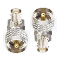 Adaptateur coaxial RF XCR UHF PL-259 mâle vers BNC femelle 90 degrés, indice de protection IP60, 20A 60V, en laiton