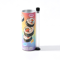 Tube en papier personnalisé de qualité alimentaire pour sushi avec paille, emballage cylindrique pour sushi, boîte en papier pour emballage