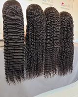 Perruques Lace Front sans colle, prêtes à porter, en cheveux humains 100% naturels vietnamiens bruts, bouclées, pré-épilées, avec dentelle pré-coupée 13x4 13x6, en dentelle HD