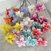 HYF01 Flor Artificial Impresa en 3D con 3 Cabezas de Lirio y Magnolia para Decoración de Salones de Boda, Hogar, Oficina, Hotel y Jarrones
