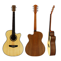 Gitar Akustik Fenghe E40-160 40 Inch 6-String Langsung dari Pabrik, Kayu Spruce Sapele Walnut Bagian Belakang/Samping, Finishing Matte, Hadiah Liburan, Cocok untuk Perjalanan