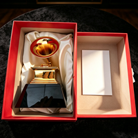 Trophée Gramophone en Alliage de Zinc avec Base en Cristal Noir, Gravure Personnalisée, Récompense Musicale, Souvenir de Cérémonie de Concours de Chant, Haute Qualité