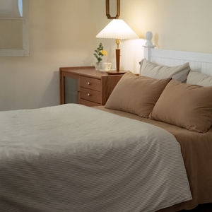 Parure de lit en coton 100% délavé marron, ultra douce, respirante, écologique, pour la maison et l'hôtel, haute qualité - Product Image 1