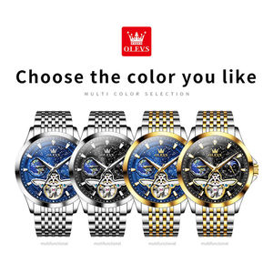 50 pièces, montre automatique mécanique pour homme Olevs 6705, logo personnalisé OEM, cadran personnalisé, étanche, lumineuse, montre-bracelet pour homme, Montre Reloj Homme - Product Image 5