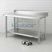 Table de préparation alimentaire en acier inoxydable de haute qualité pour cuisine commerciale, plan de travail en acier inoxydable 201/304 pour hôtels